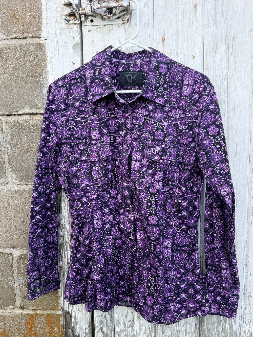 Purple Paisley Western Long-Sleeve Shirt